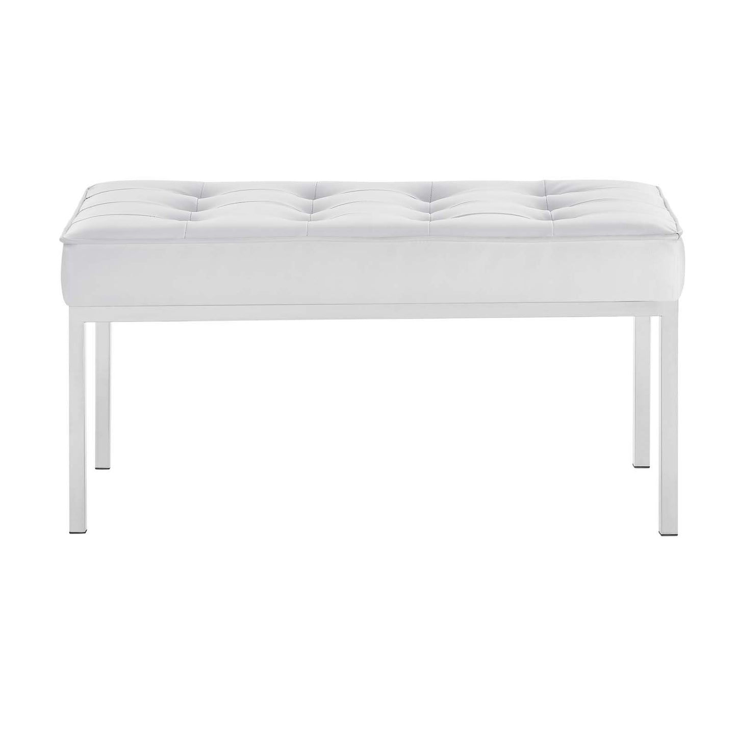 Modway Loft Tufted Button Medium Upholstered Faux Leather Bench