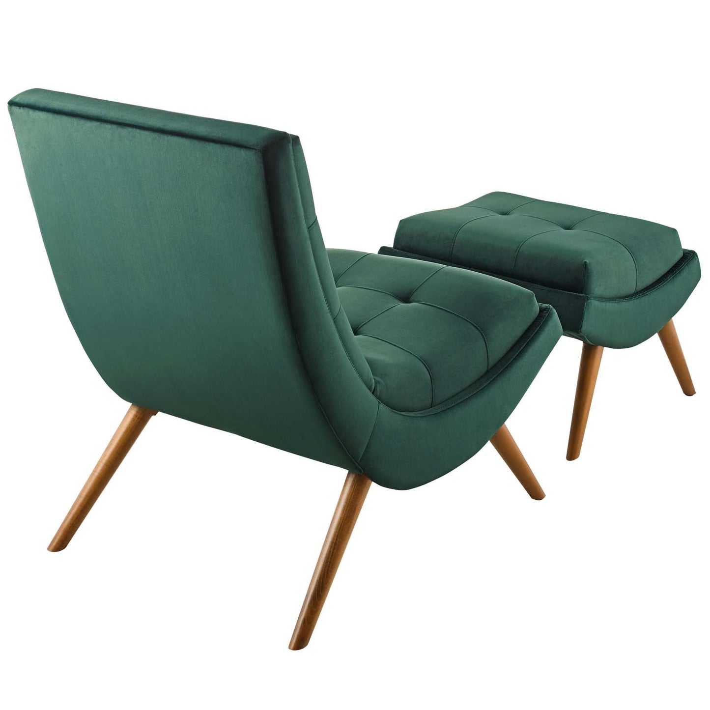 Modway Ramp Upholstered Performance Velvet Lounge Chair and Ottoman Set | Lounge Chairs | Modishstore-28