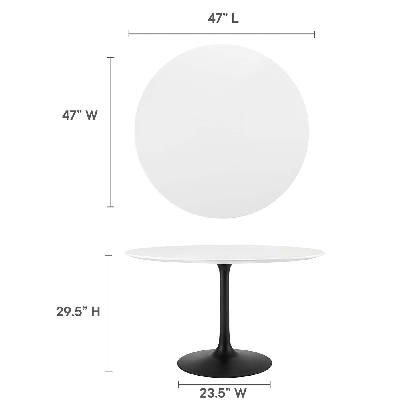 Modway Lippa 47" Round Wood Dining Table-EEI-3522 - EEI-3522