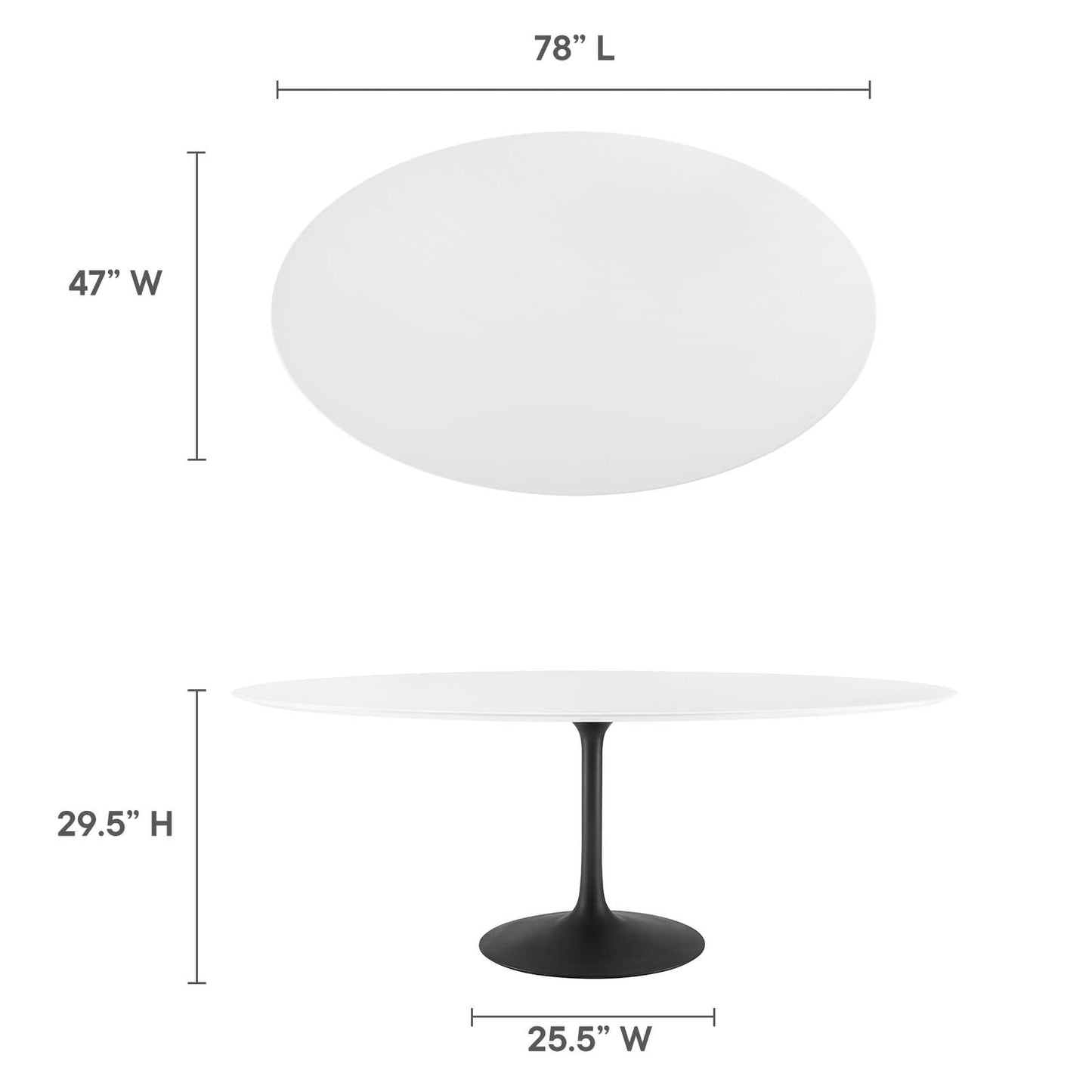 Modway Lippa 78" Oval Wood Dining Table - EEI-3540