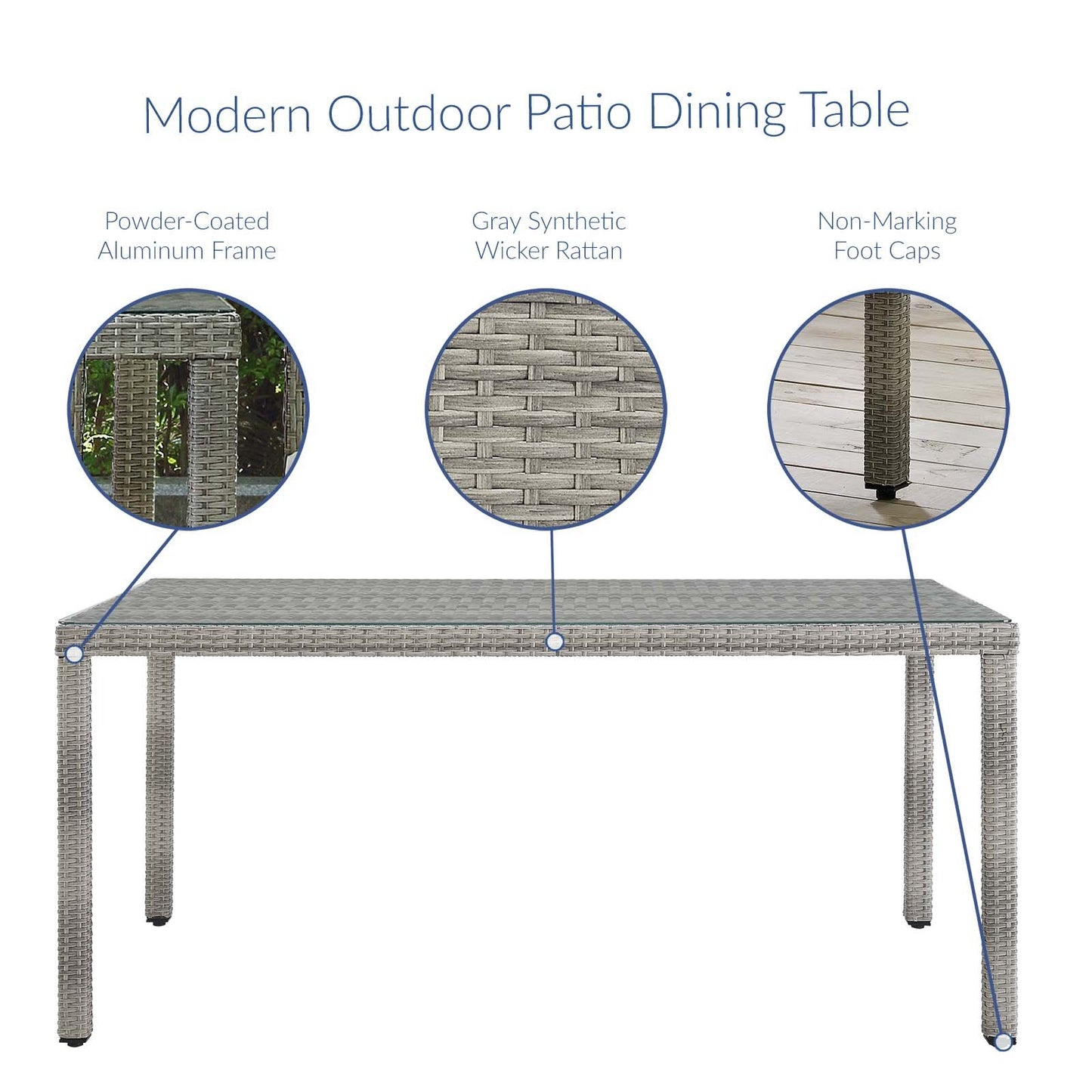 Modway Aura 7 Piece Outdoor Patio Wicker Rattan Set