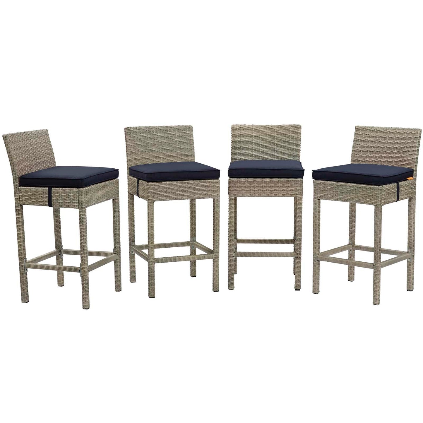 Modway Conduit Bar Stool Outdoor Patio Wicker Rattan Set of 4-EEI-3602 - EEI-3602