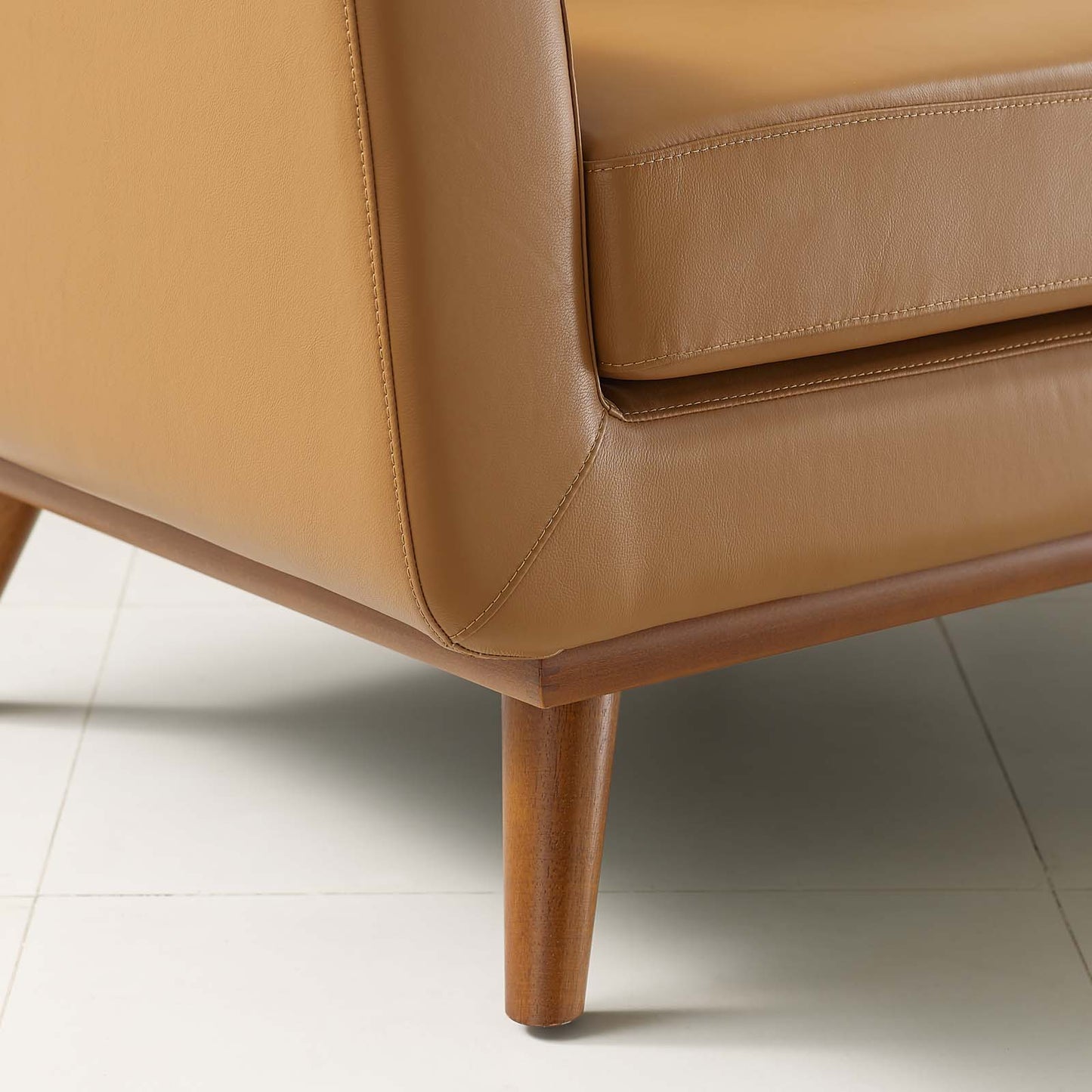 Modway Engage Top-Grain Leather Living Room Lounge Accent Armchair | Armchairs |