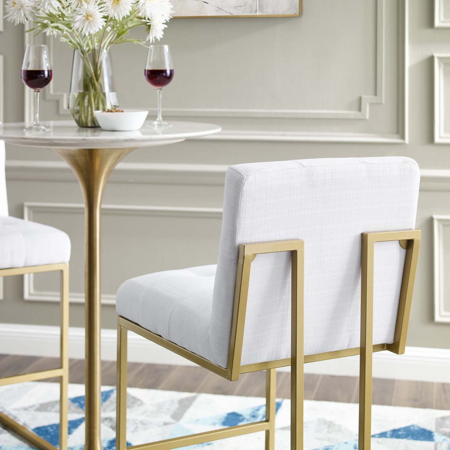 Modway Privy Gold Stainless Steel Upholstered Fabric Bar Stool | Bar Stools | Modishstore-32