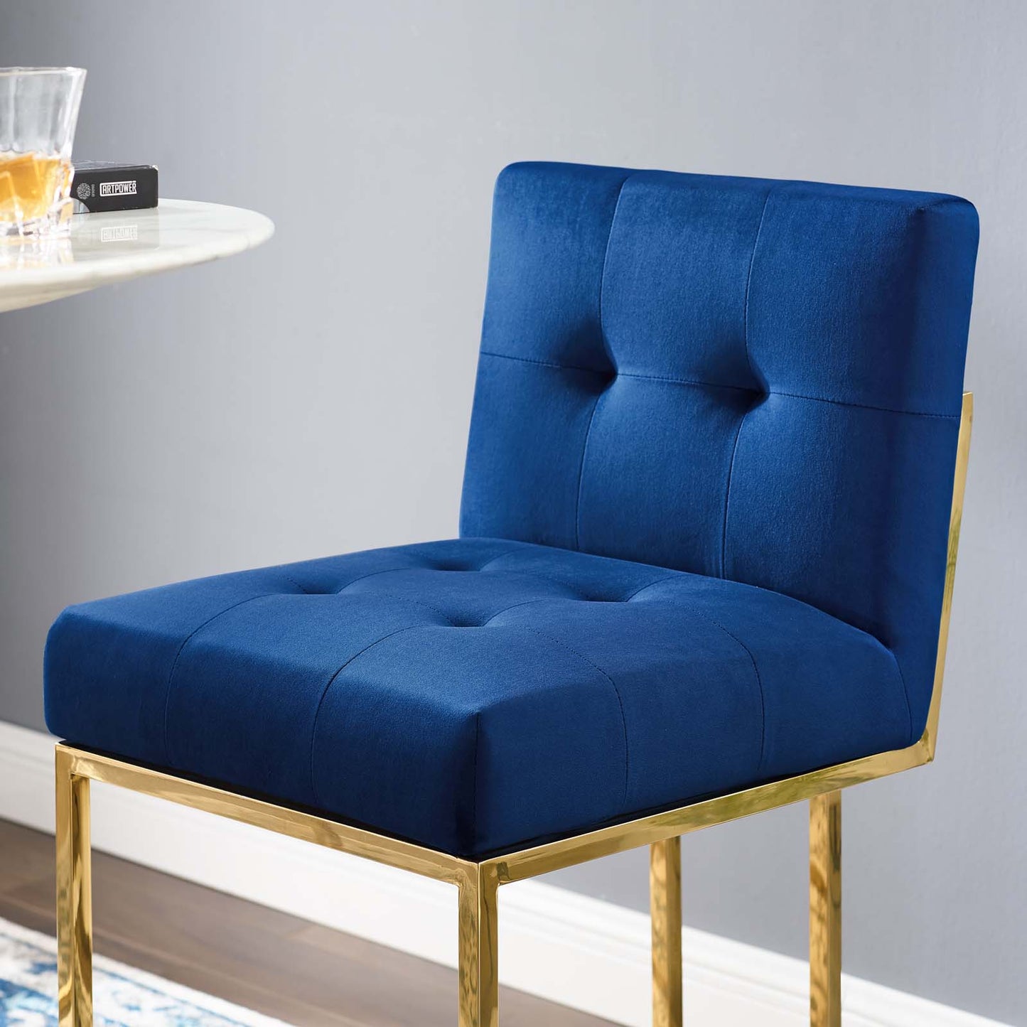 Modway Privy Gold Stainless Steel Performance Velvet Bar Stool | Bar Stools | Modishstore-40