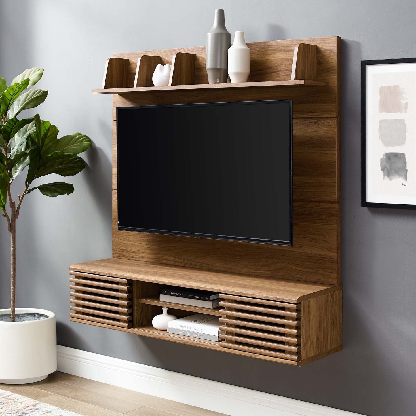 Modway Render Wall Mounted TV Stand Entertainment Center | TV Stands | Modishstore-9