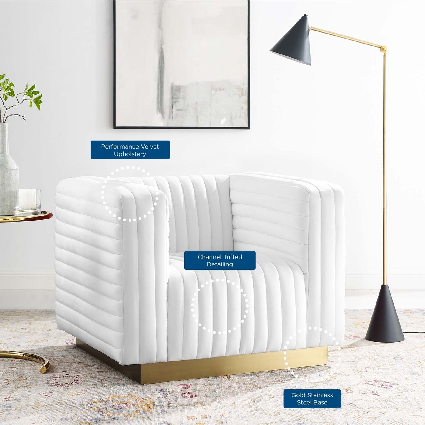 Modway Charisma Channel Tufted Performance Velvet Accent Armchair | Armchairs |