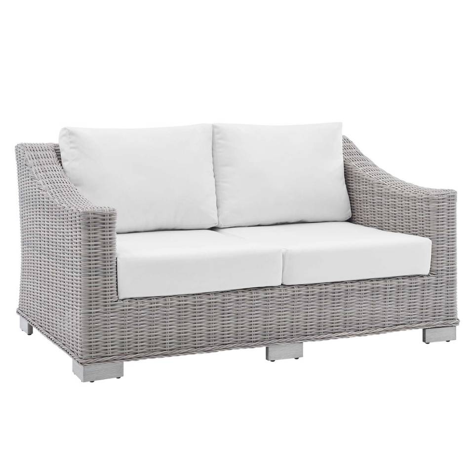Modway Conway Sunbrella® Outdoor Patio Wicker Rattan Loveseat | Outdoor Sofas, Loveseats & Sectionals |