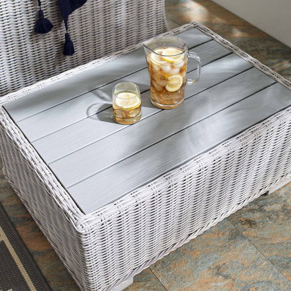 Modway Conway 32" Outdoor Patio Wicker Rattan Coffee Table | Coffee Tables |