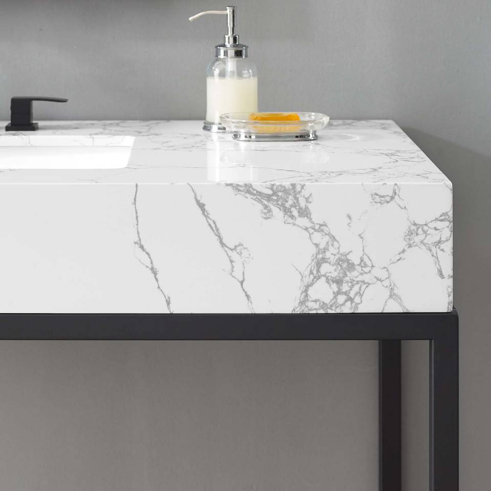 Modway Kingsley 50" Black Stainless Steel Bathroom Vanity | Bathroom Accessories | Modishstore-9