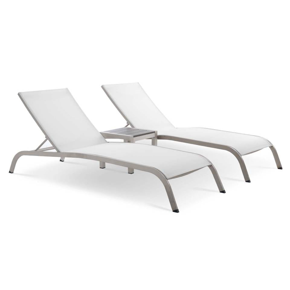 Modway Savannah 3 Piece Outdoor Patio Mesh Set | Outdoor Recliners & Lounge Chairs | Modishstore-9