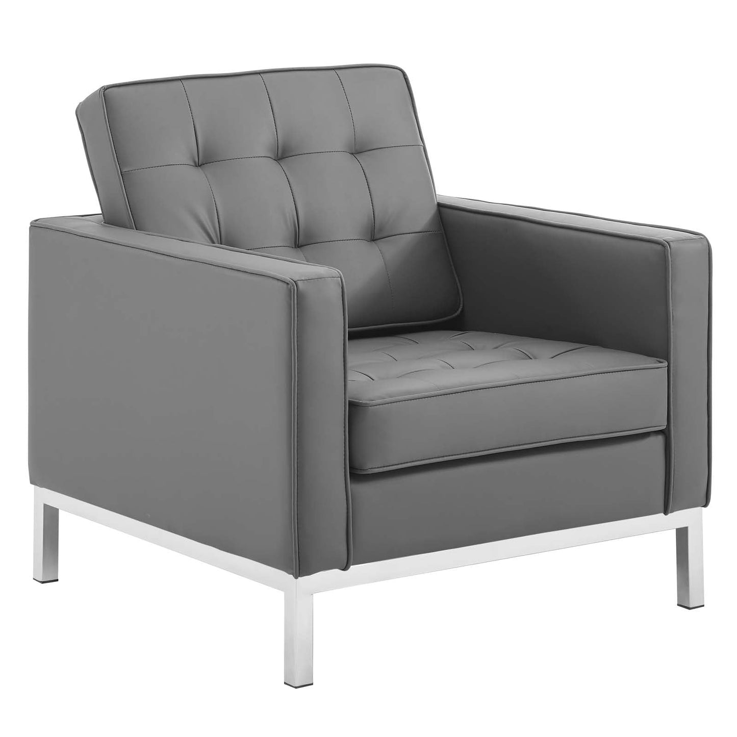 Modway Loft 3 Piece Tufted Upholstered Faux Leather Set - EEI-4105