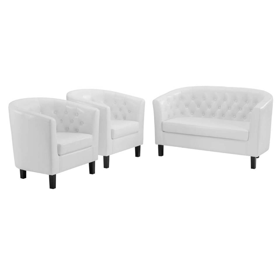 Modway Prospect 3 Piece Upholstered Vinyl Set | Sofas | Modishstore-7
