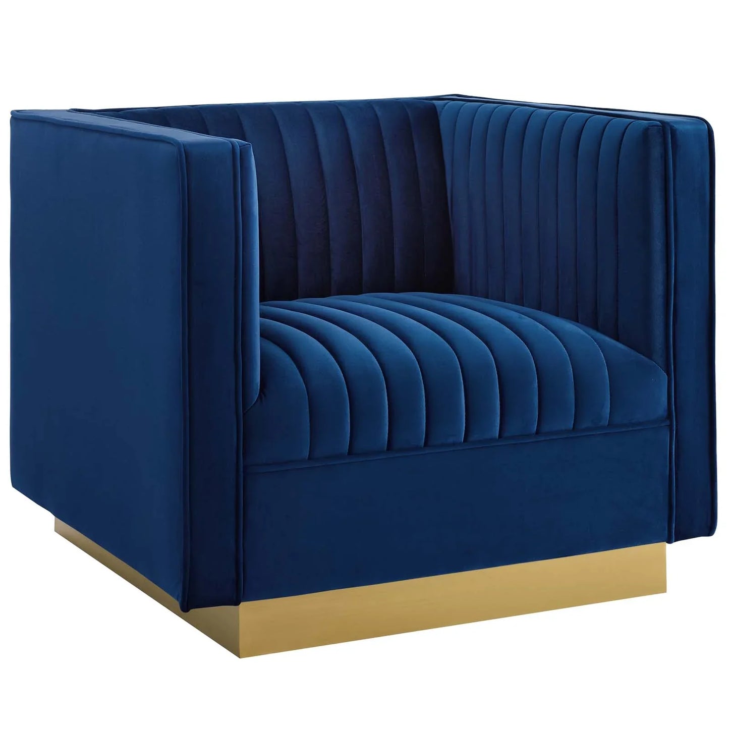 Modway Sanguine Vertical Channel Tufted Upholstered Performance Velvet Armchair Set of 2 - EEI-4145