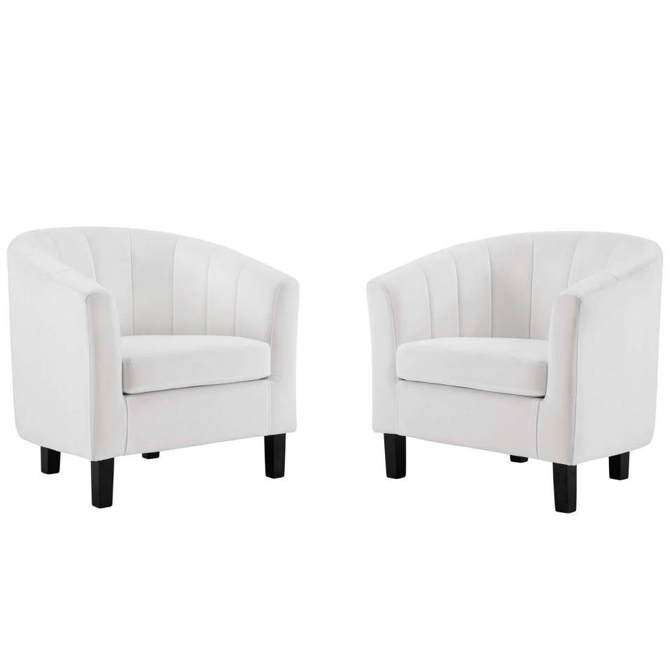 Modway Prospect Channel Tufted Performance Velvet Armchair Set of 2 | Armchairs | Modishstore-10