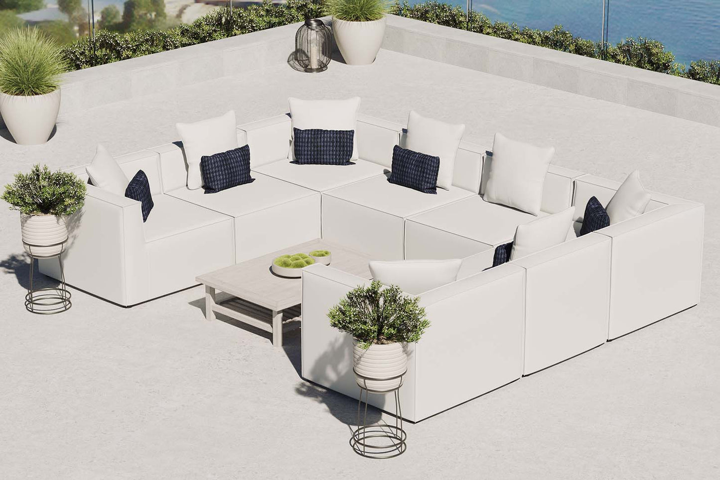 Modway Saybrook Outdoor Patio Upholstered 8-Piece Sectional Sofa | | Modishstore-12