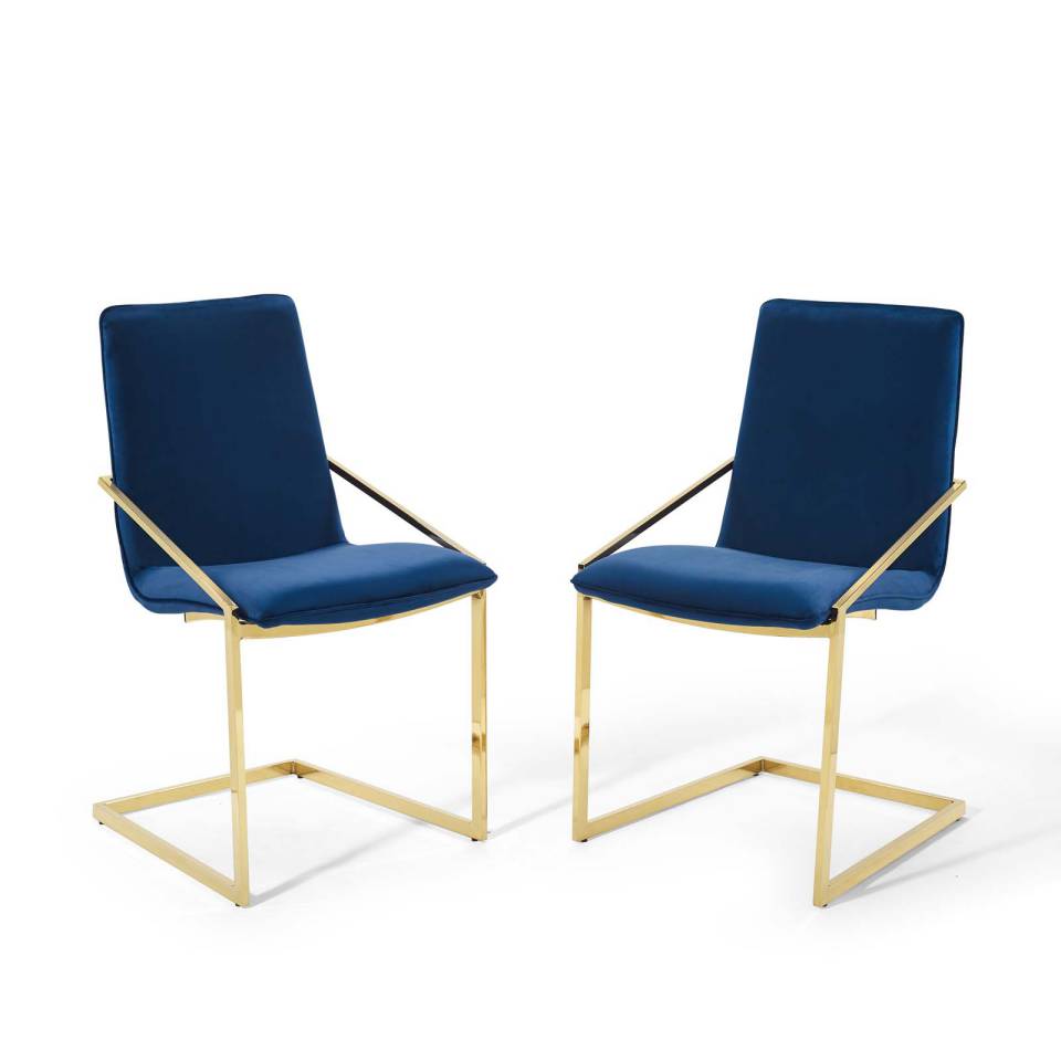 Modway Pitch Dining Armchair Performance Velvet Set of 2 | Armchairs | Modishstore-9