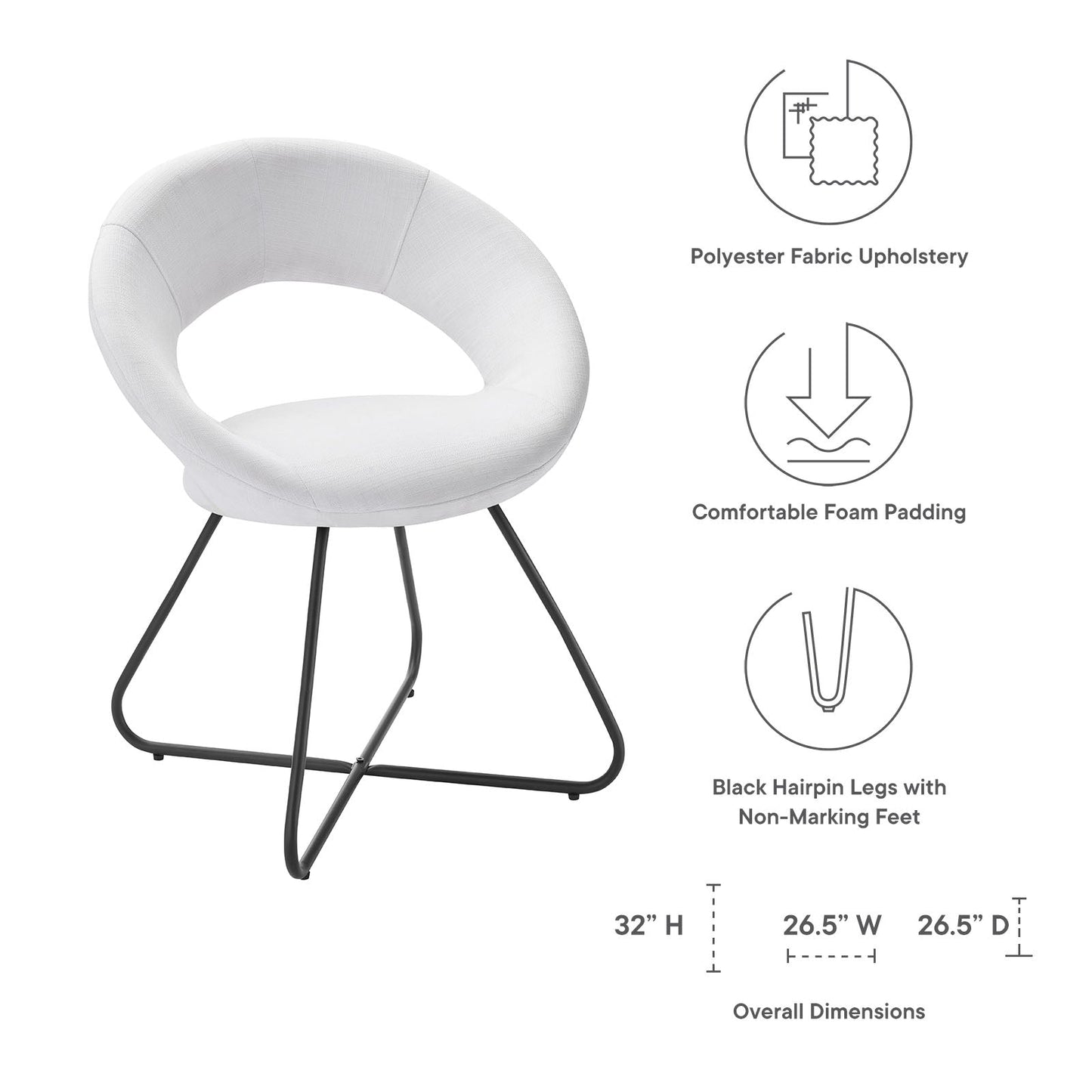 Modway Nouvelle Upholstered Fabric Dining Chair Set of 2 | Dining Chairs | Modishstore-24