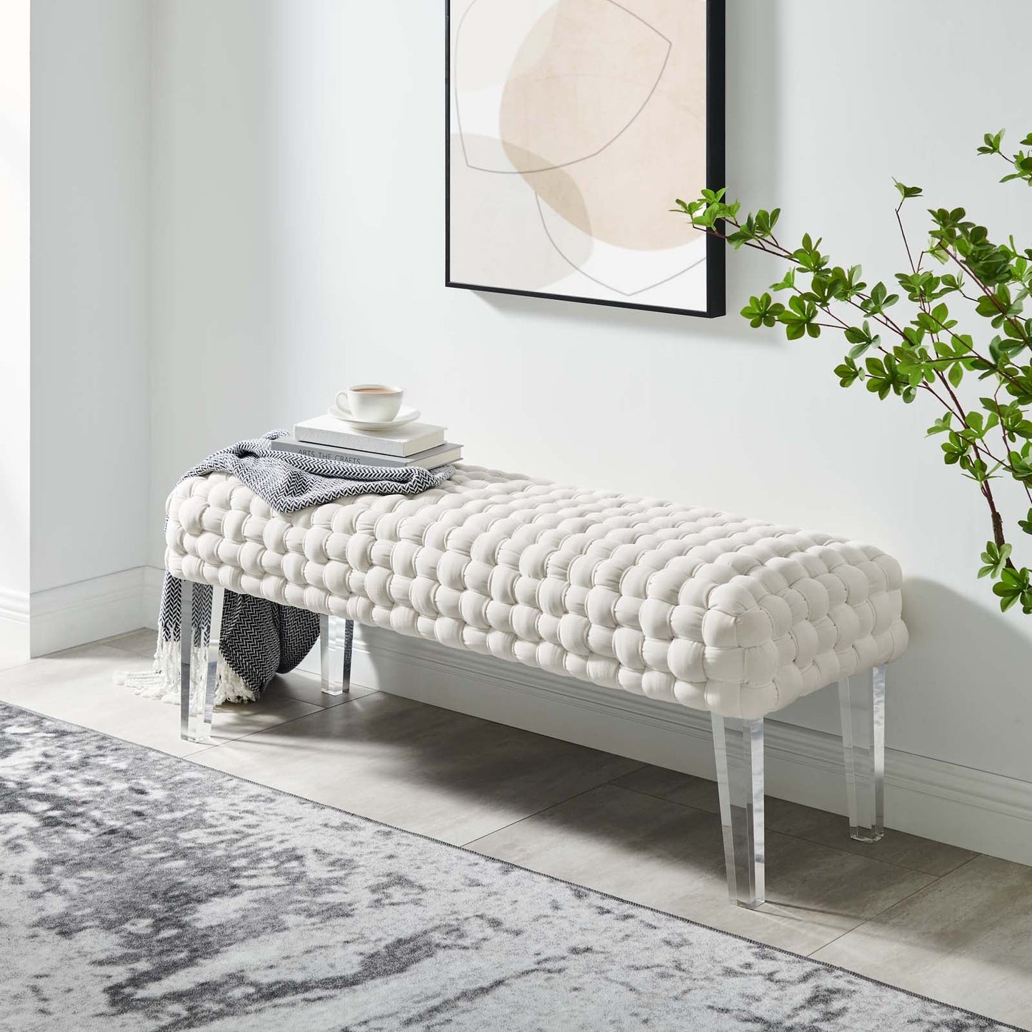 Prologue Woven Performance Velvet Ottoman By Modway | Ottomans | Modishstore - 35
