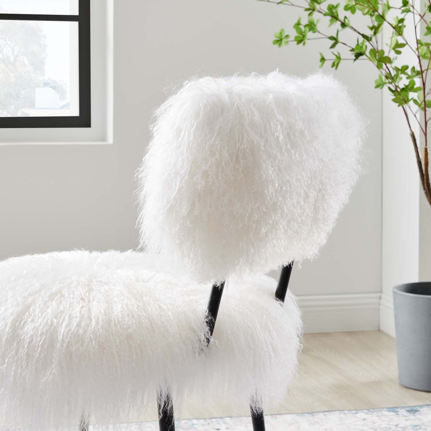Skylar Sheepskin Chair By Modway - EEI-5039-WHI | Armchairs | Modishstore - 8