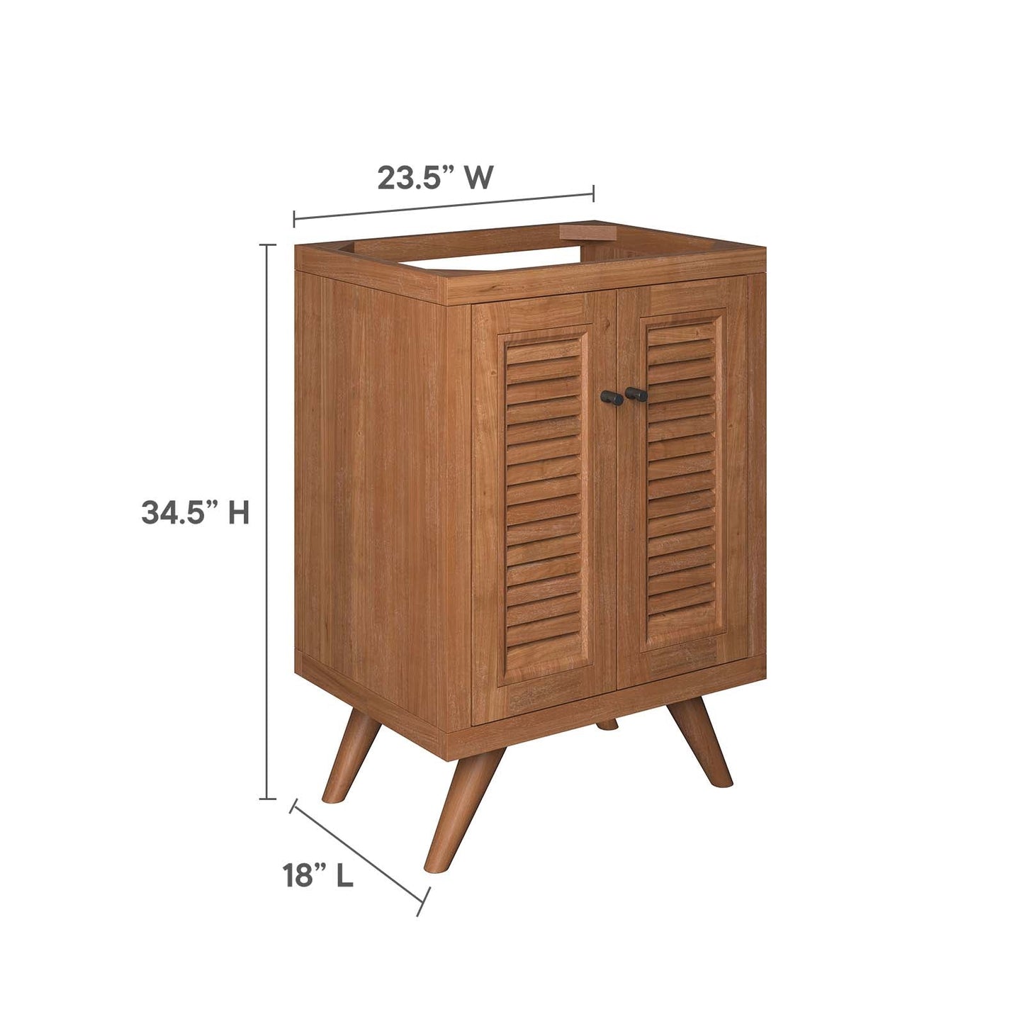 Birdie 24" Teak Wood Bathroom Vanity Cabinet (Sink Basin Not Included) By Modway - EEI-5086 | Bathroom Accessories - 9