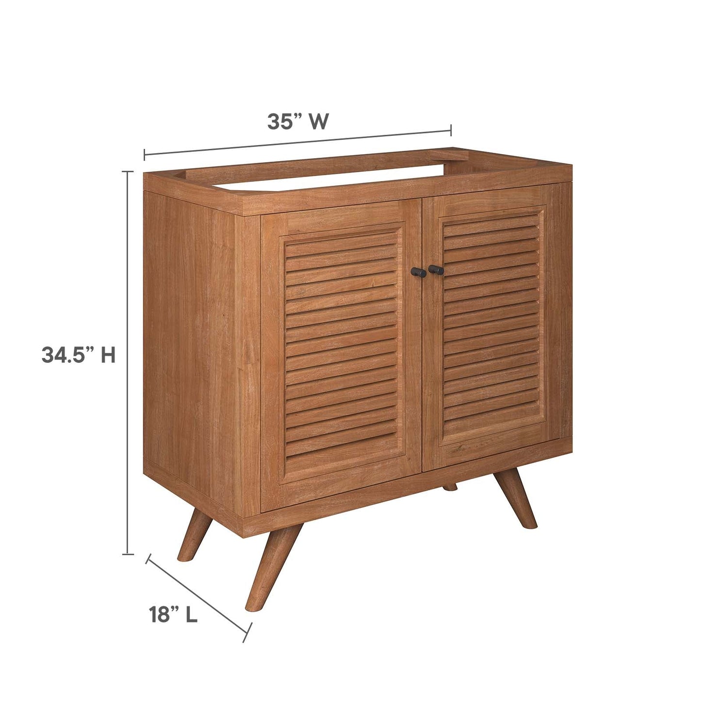 Birdie 36" Teak Wood Bathroom Vanity Cabinet (Sink Basin Not Included) By Modway - EEI-5087 | Bathroom Accessories - 9