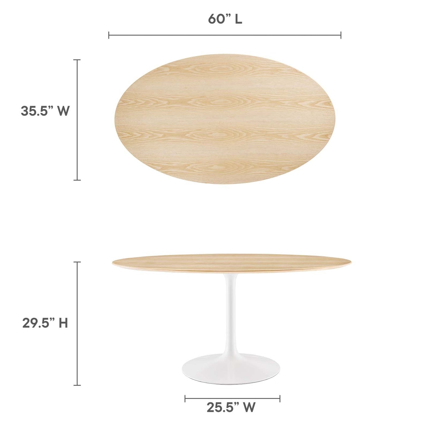 Modway Lippa 60" Oval Dining Table - EEI-5195