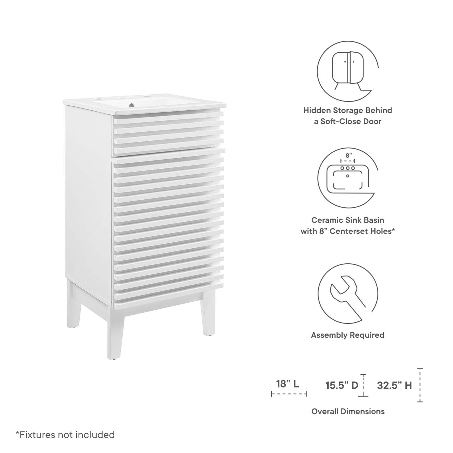 Modway Render 18" Bathroom Vanity Cabinet | Bathroom Accessories | Modishstore-51
