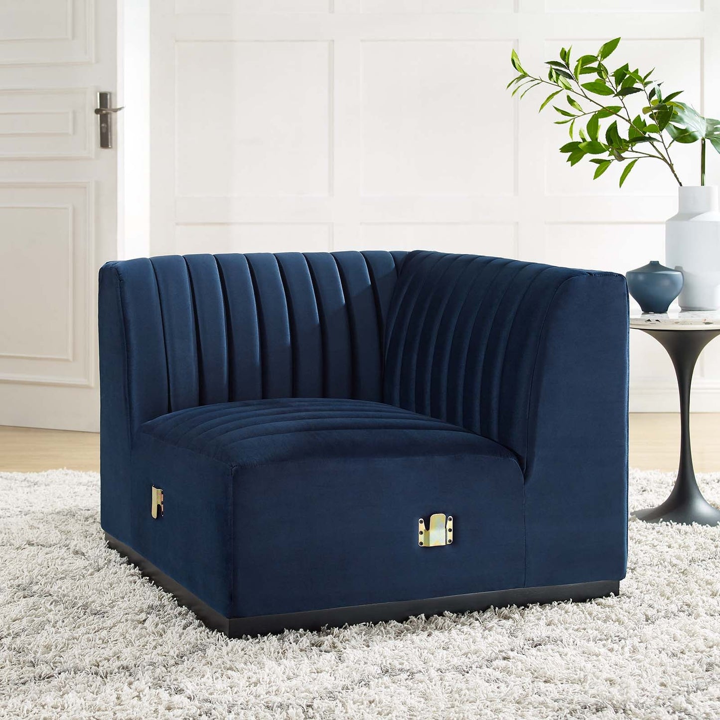 Conjure Channel Tufted Performance Velvet Left Corner Chair By Modway - EEI-5496 | Sofas - 24