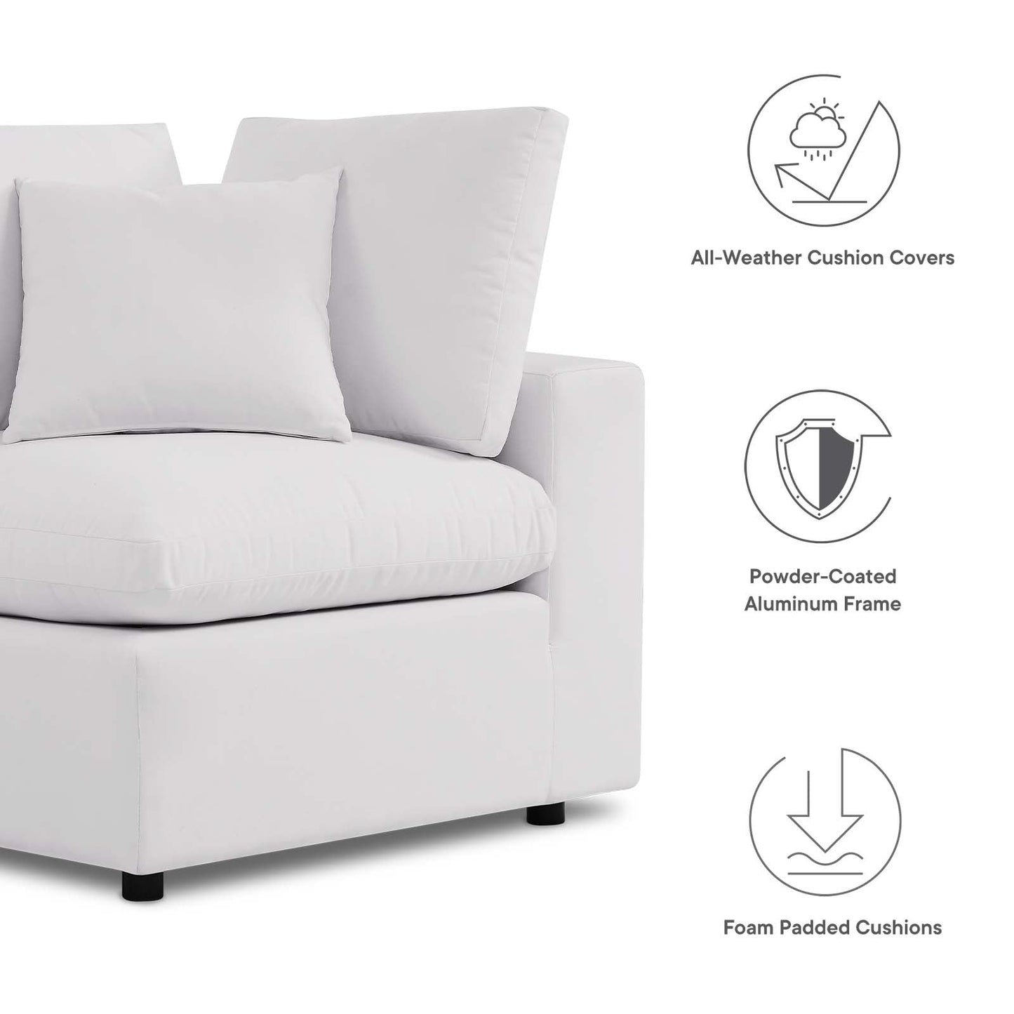 Modway Commix Overstuffed Outdoor Patio Loveseat | Outdoor Sofas, Loveseats & Sectionals |