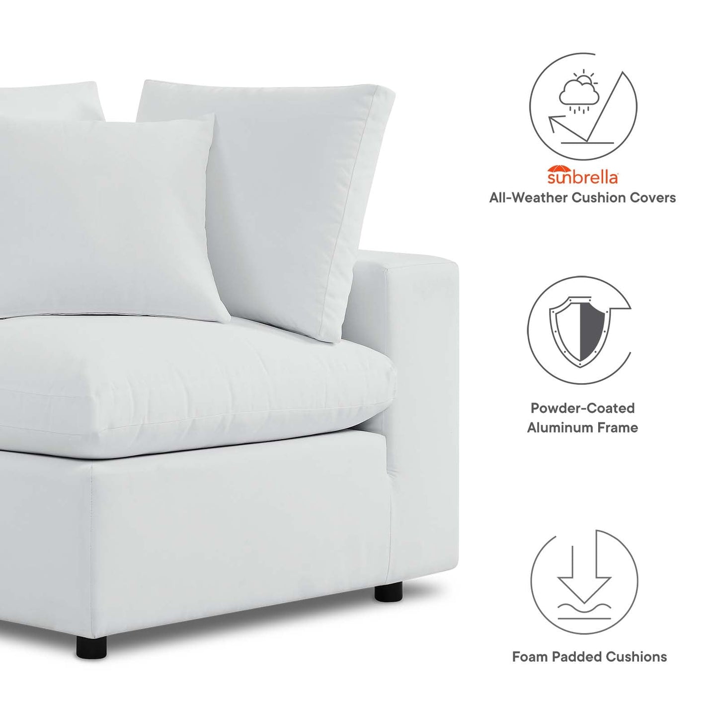 Modway Commix Sunbrella® Outdoor Patio Loveseat | Outdoor Sofas, Loveseats & Sectionals |