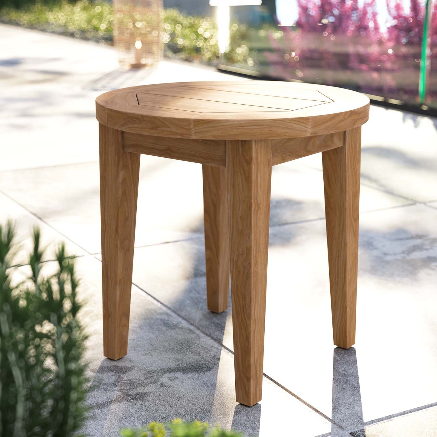 Brisbane Teak Wood Outdoor Patio Side Table By Modway - EEI-5604-NAT | Side Tables | Modishstore - 8