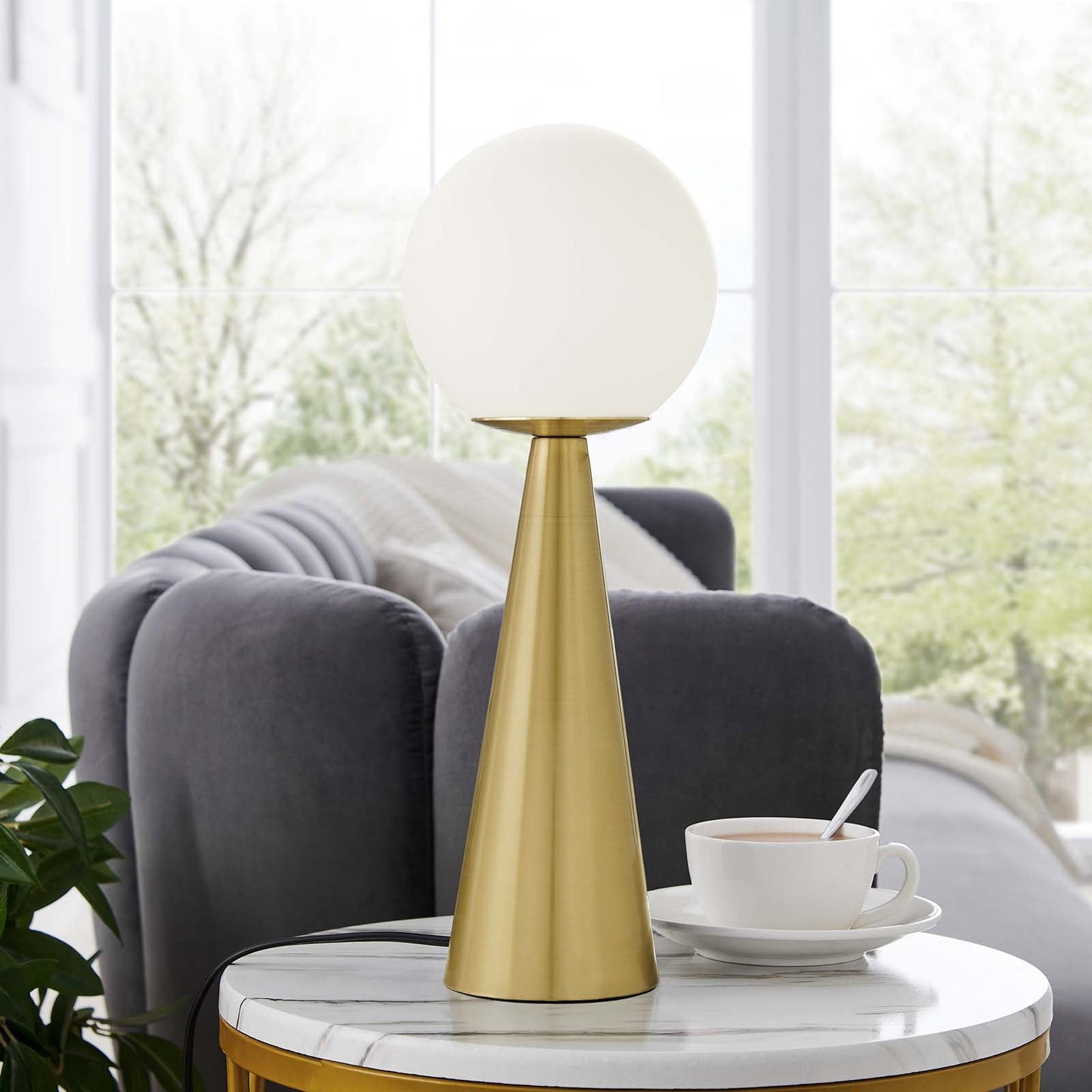 Apex Glass Globe Glass Table Lamp By Modway - EEI-5621-WHI-BLK | Table Lamps | Modishstore - 16