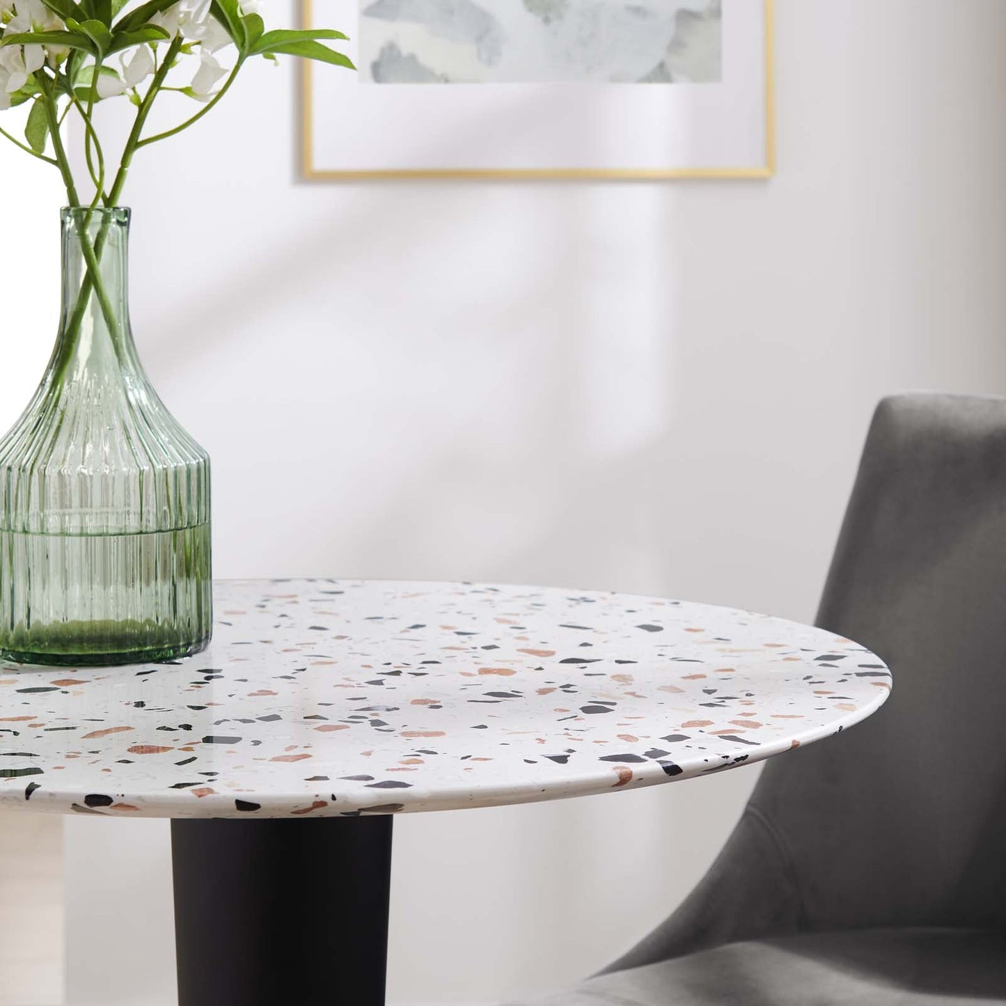 Zinque 28" Round Terrazzo Dining Table By Modway - EEI-5702-GLD-WHI | Dining Tables | Modishstore - 6