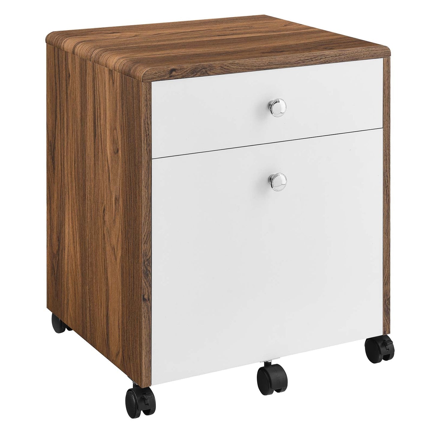 Transmit Wood Desk And File Cabinet Set By Modway - EEI-5822-WAL-WHI | Desks | Modishstore - 16
