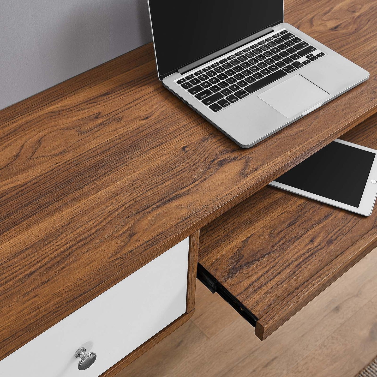 Transmit 60" Wall Mount Wood Office Desk By Modway - EEI-5864-WAL-WHI | Desks | Modishstore - 9