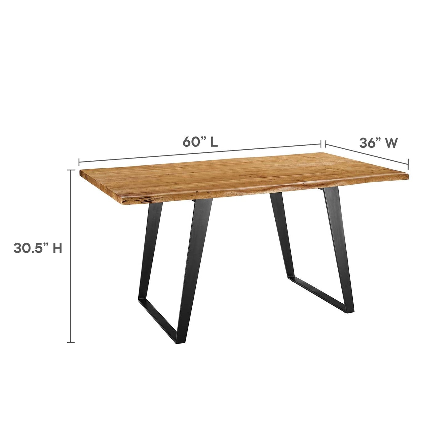 Astound 60" Live Edge Acacia Wood Dining Table By Modway - EEI-6067