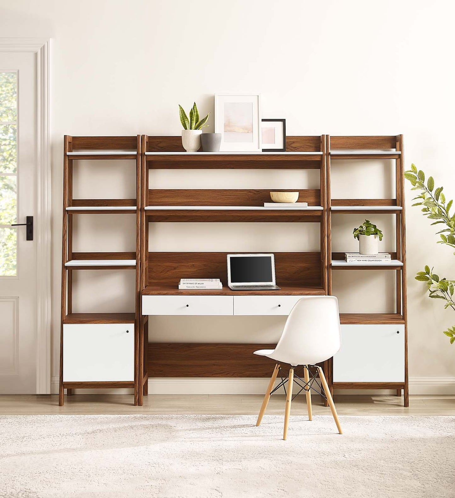 Bixby 3-Piece Wood Office Desk and Bookshelf By Modway - EEI-6114 | Bookcases - 15
