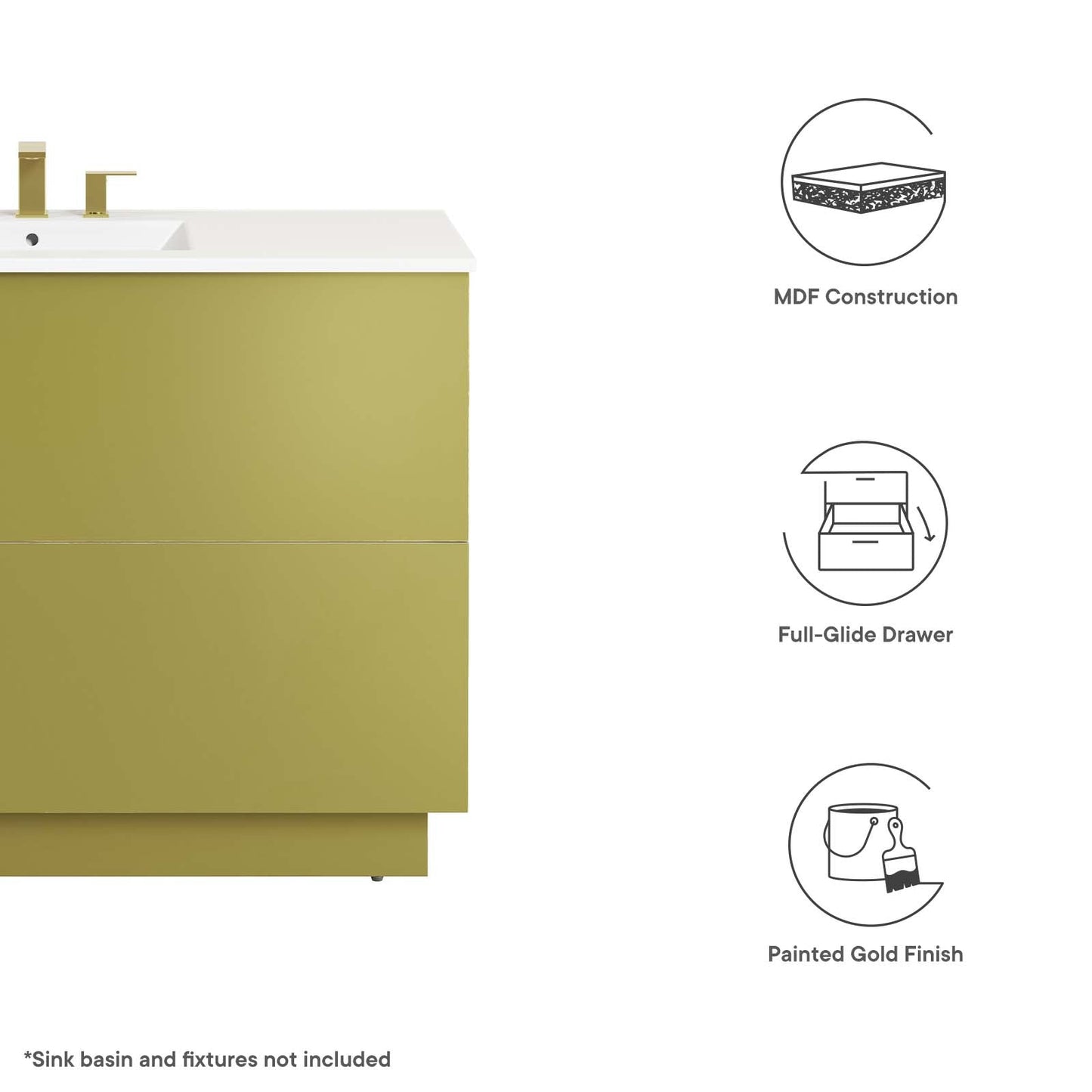 Quantum 48" Bathroom Vanity Cabinet (Sink Basin Not Included) By Modway - EEI-6135 | Bathroom Accessories | Modway - 8