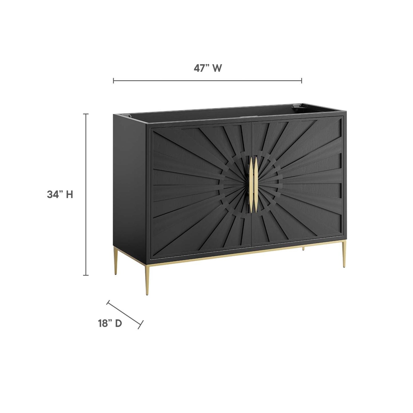Awaken 48" Double or Single Sink Compatible (Not Included) Bathroom Vanity Cabinet By Modway - EEI-6163 | Bathroom Accessories - 8