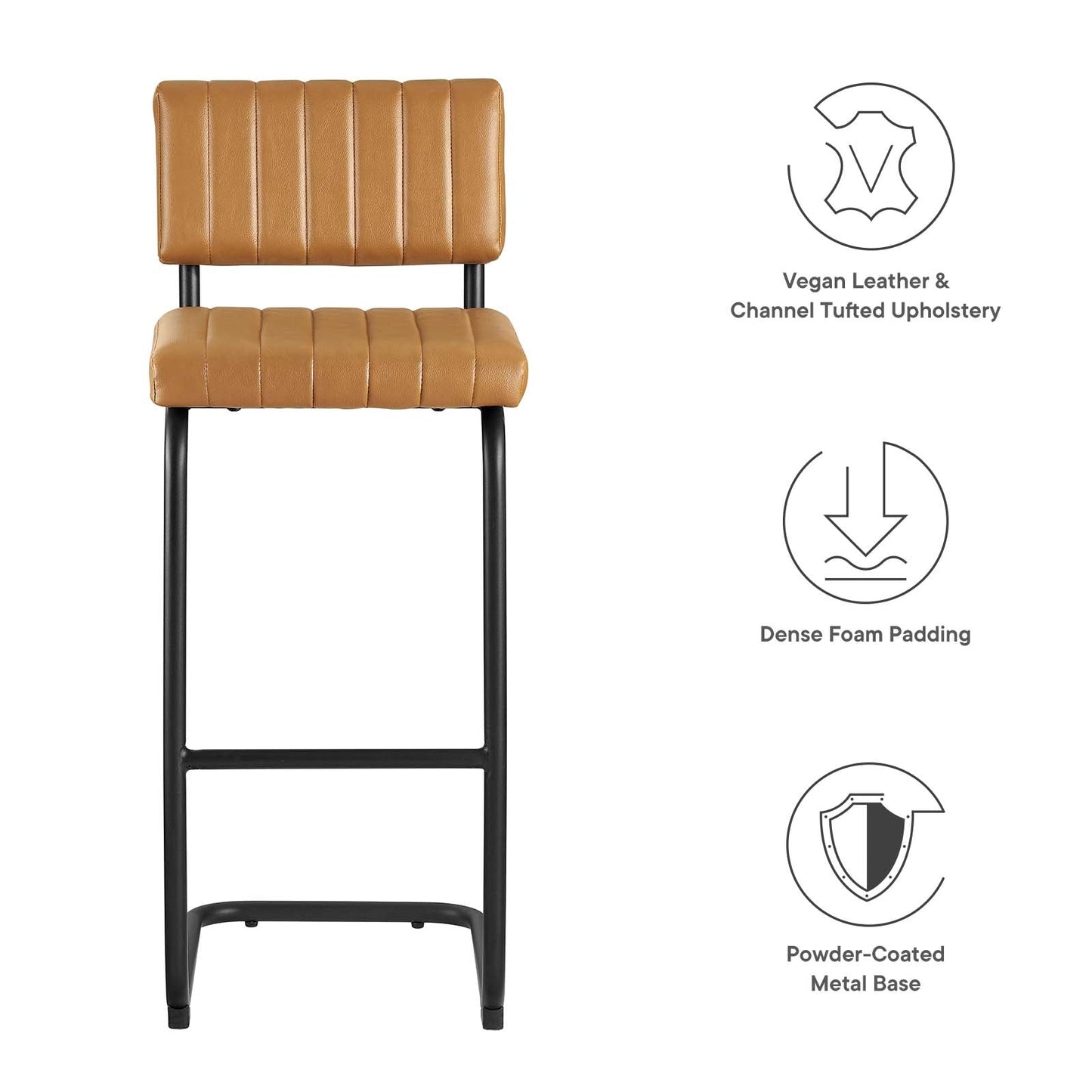 Parity Vegan Leather Bar Stools - Set of 2 By Modway - EEI-6474 | Bar Stools | Modishstore - 10