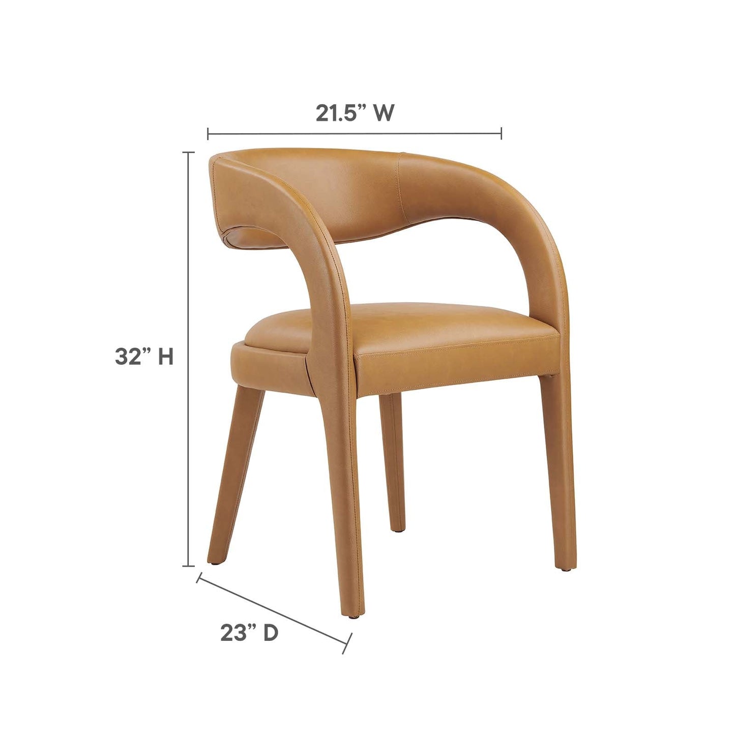 Pinnacle Vegan Leather Dining Chair Set of Two By Modway - EEI-6561 | Dining Chairs | Modway - 18