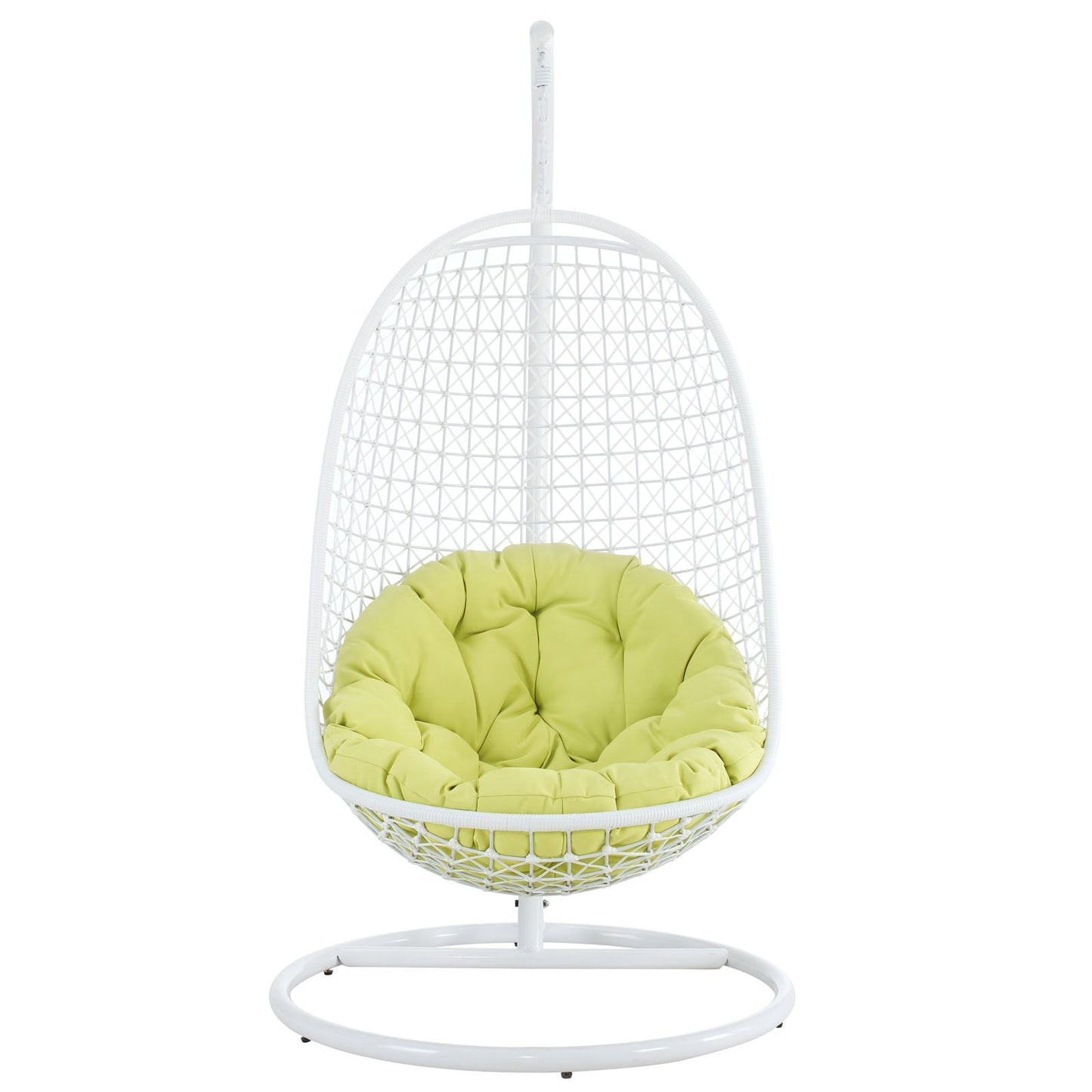 Modway Encounter Swing Outdoor Patio Fabric Lounge Chair - White | Outdoor Porch Swings |