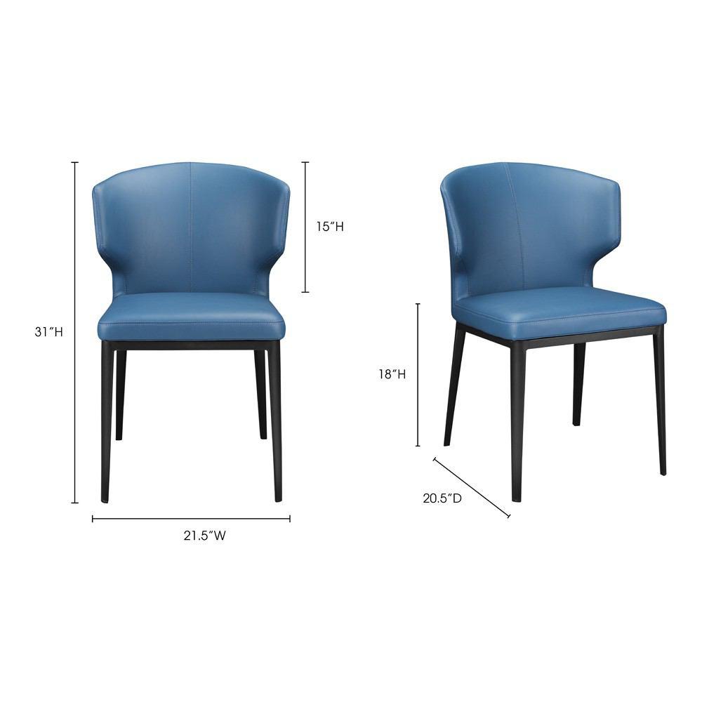 Moe's Home Collection Delaney Side Chair Steel Blue - Set Of 2