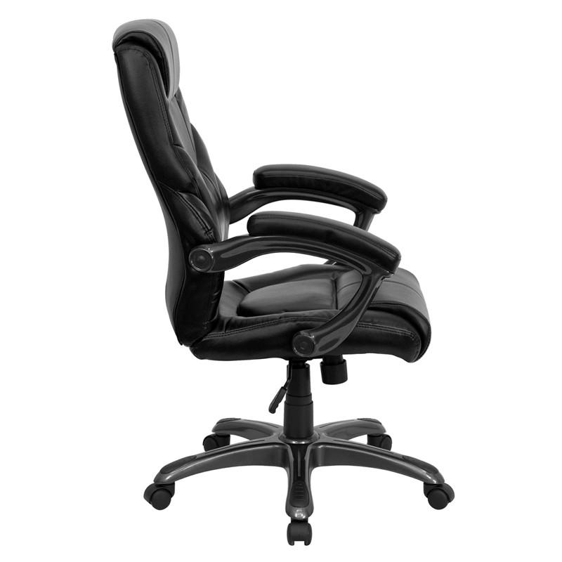 Flash Furniture High Back Black Leather Overstuffed Executive Swivel Office Chair