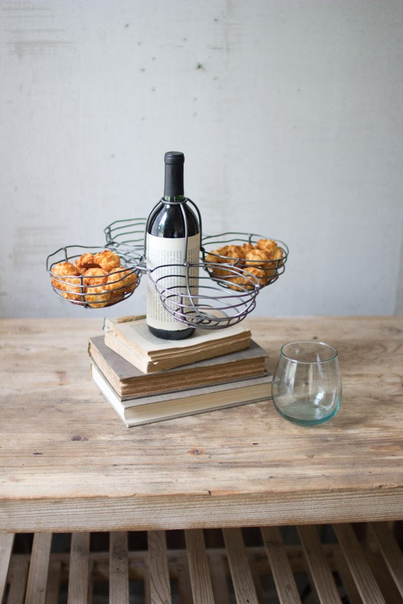 Kalalou Set Of 4 Wire Wine Bottle Topper - Set of 2
