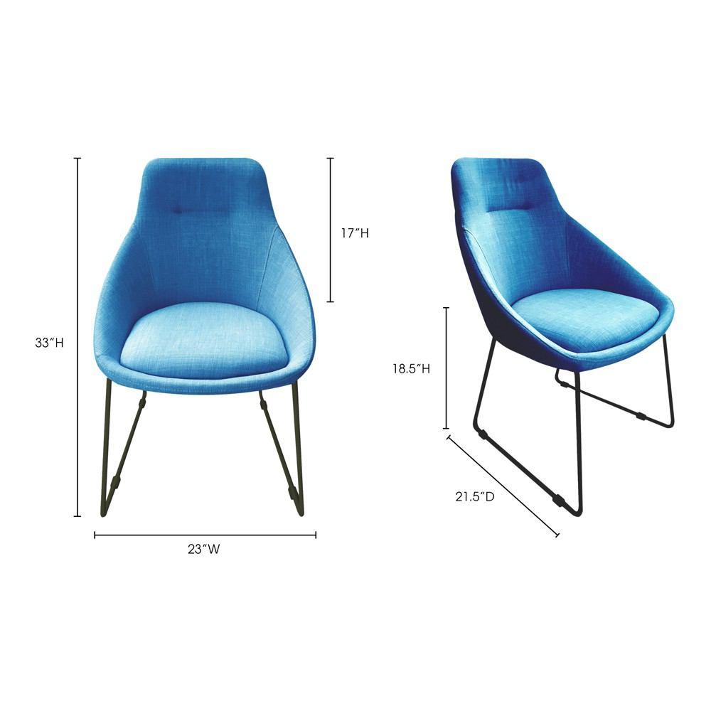 Moe's Home Collection Blue Krissy Dining Chair Blue - Set Of 2