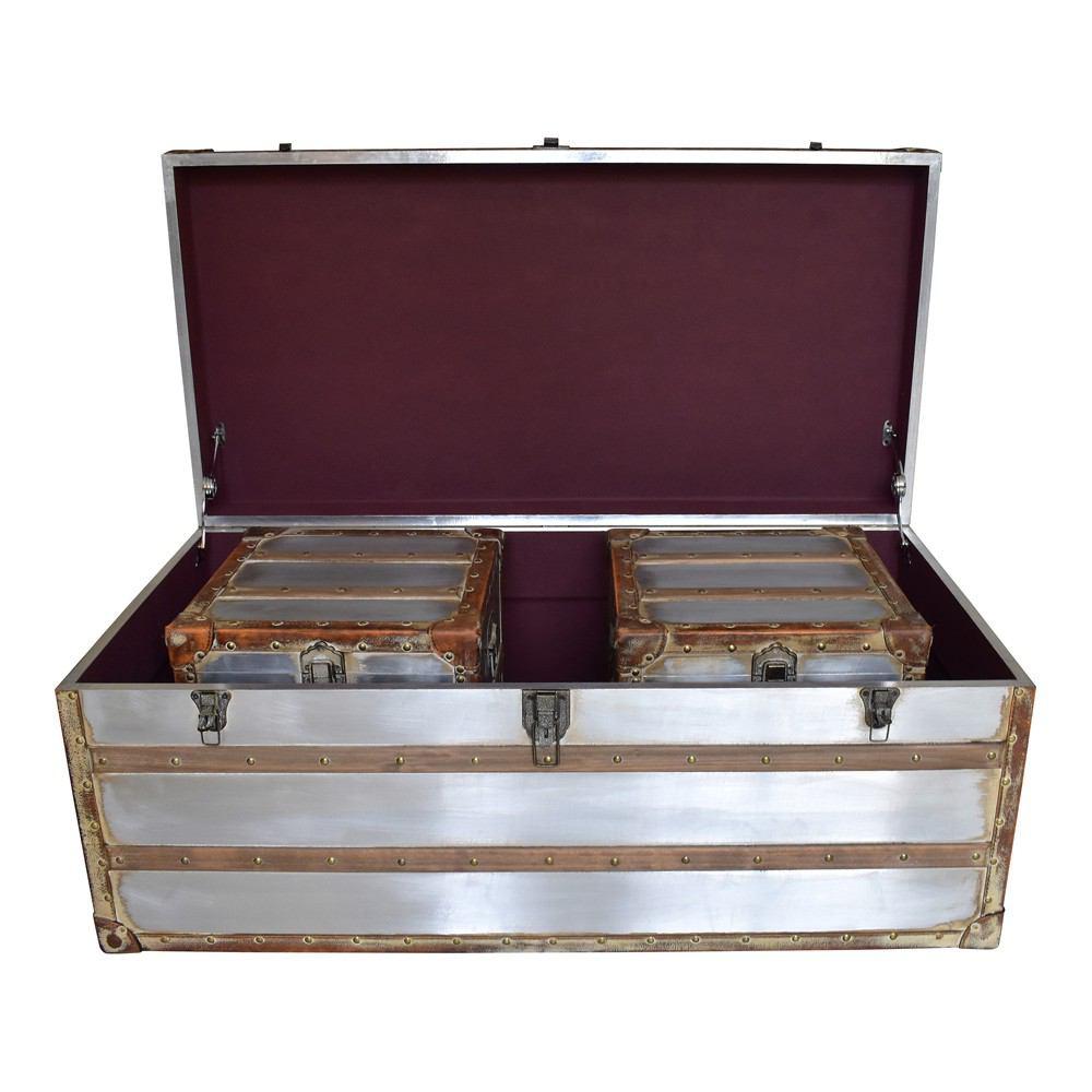 Moe's Home Collection Steamer Trunk Coffee And Side Tables Set