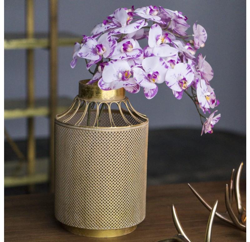 Gold Leaf Design Group Spotted Phalaenopsis Orchids In Ornata Vase