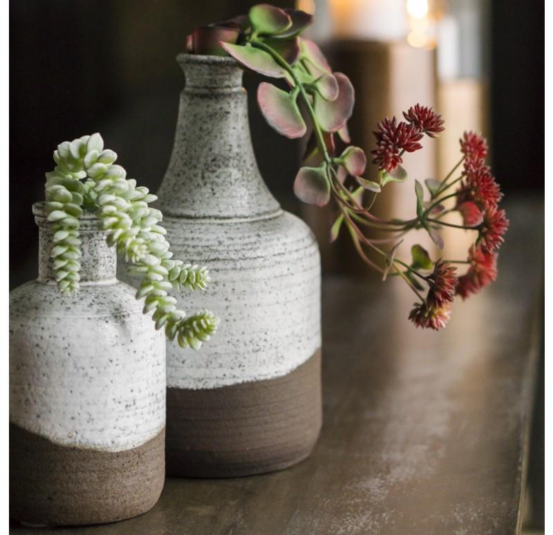 Gold Leaf Design Group Kalanchoe Flowers In Oxide Bottle - Set Of 2